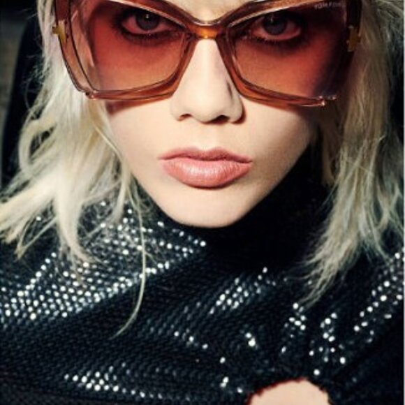 Tom Ford Gia FT0766 57G Sunglasses Gold Butterfly Frame, Brown Lenses main image 7